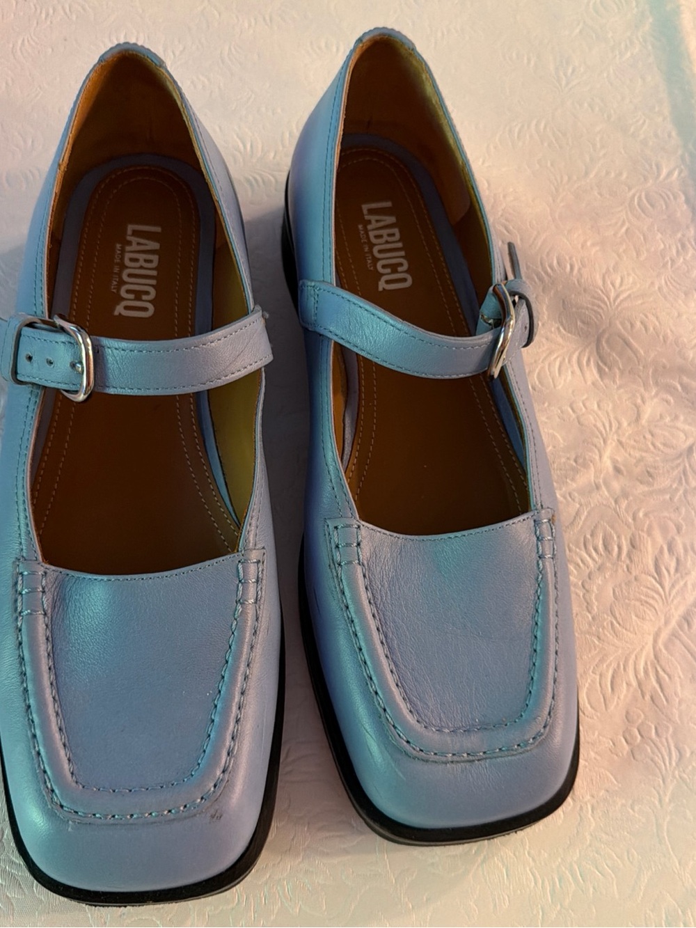 Labucq Light Blue Mary Jane Loafers